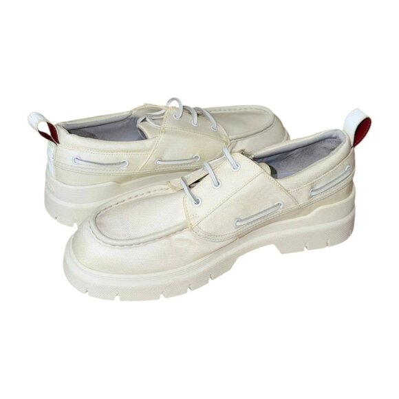 BOSS Ryan Mocc Men\'s Casual Shoes White Canvas Moc Toe US 9 main image 4